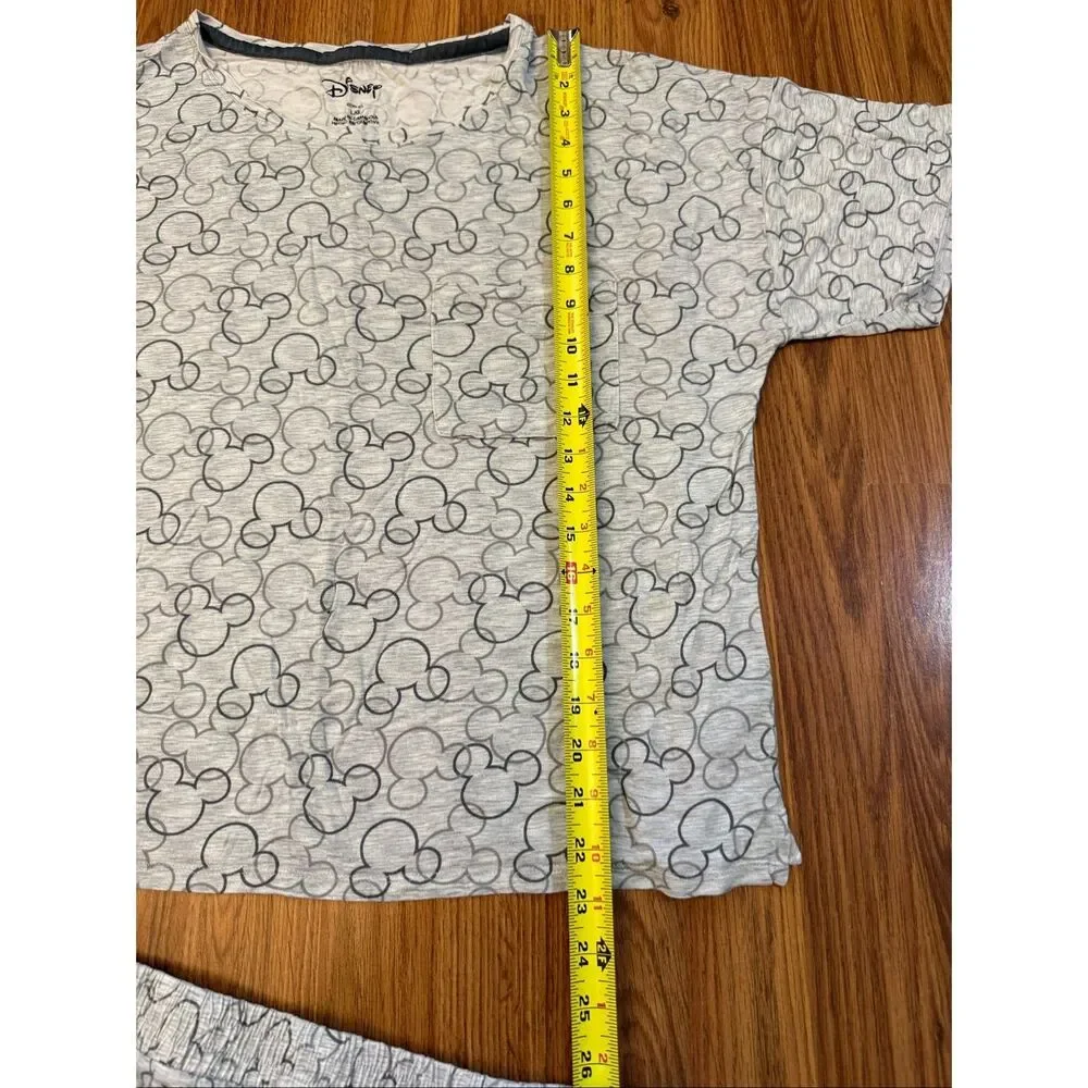 Disney Women's Mickey Mouse Heather T-Shirt Shorts Pajama Set Gray Large - Picture 8 of 12